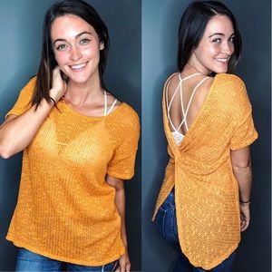 Orange Twist Back Sweater